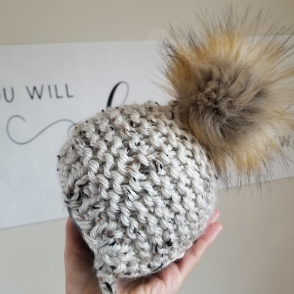 Knitted Chunky Baby Pixie Bonnet Hat - Picture 3 of 7